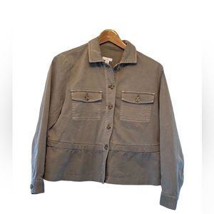 J Jilll Women’s Beige Denim Jean Jacket Size Small/Petite